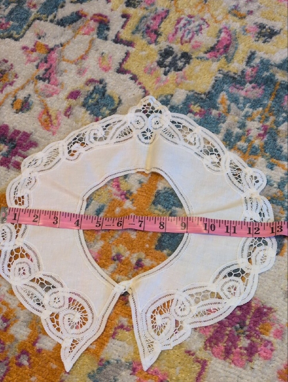 Vintage White Crochet Collar and Cream Gloves Set - Picture 3 of 8